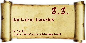Bartalus Benedek névjegykártya